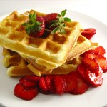 Belgian Waffles with Strawberries