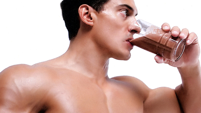 Athlete Drinking Low Carb Meal Replacements Protein Shakes