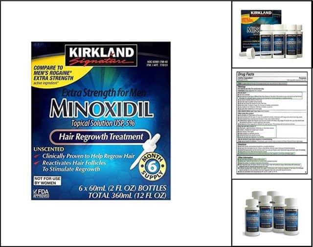 Kirkland Minoxidil 5% Extra Strength Hair Regrowth for Men, 6 Month Supply