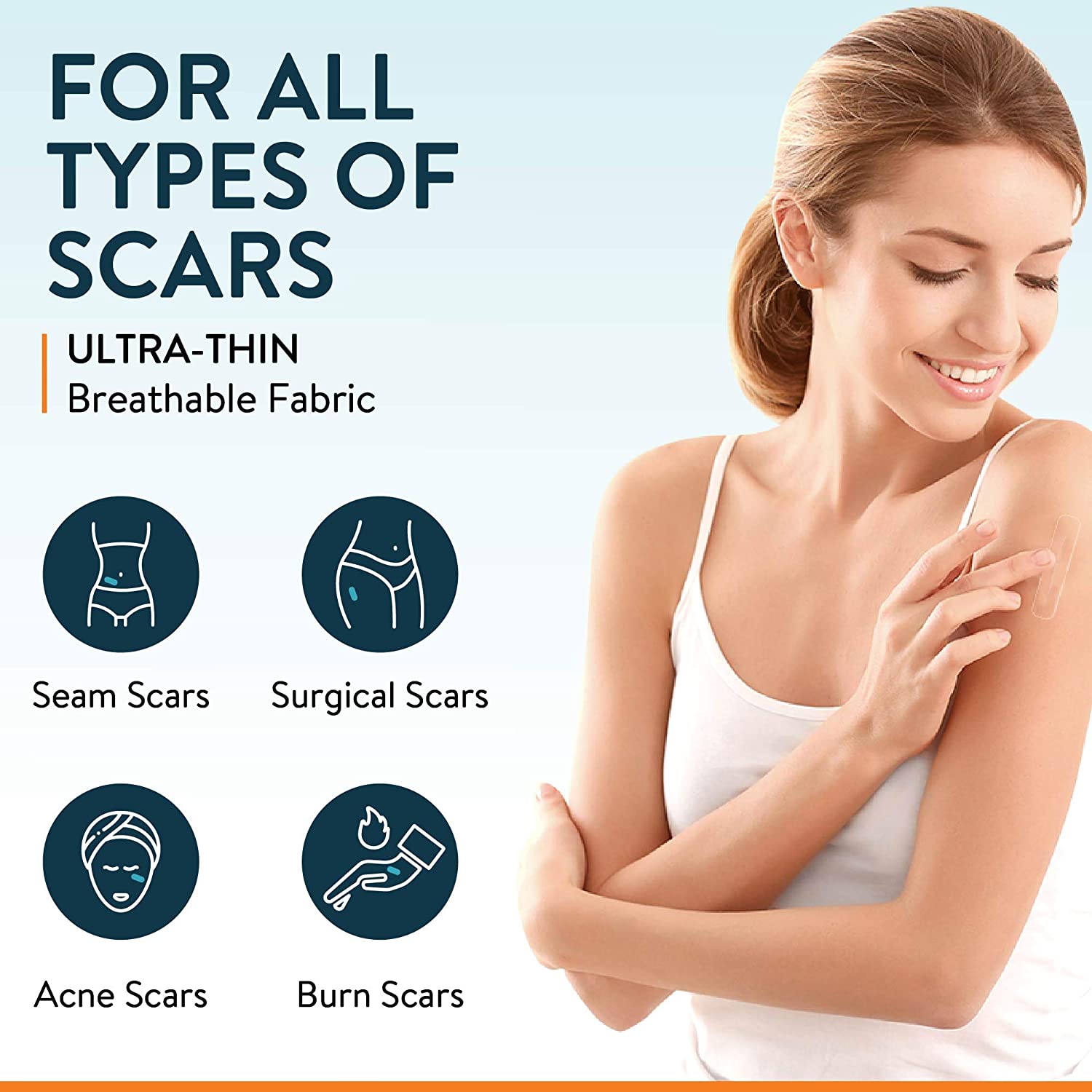 Silicone Scar Removal Sheets by NUVADERMIS works for ALL types of Skin Scars