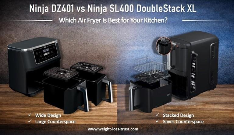 Ninja DZ401 vs. Ninja SL400 DoubleStack XL Design & Counter Space