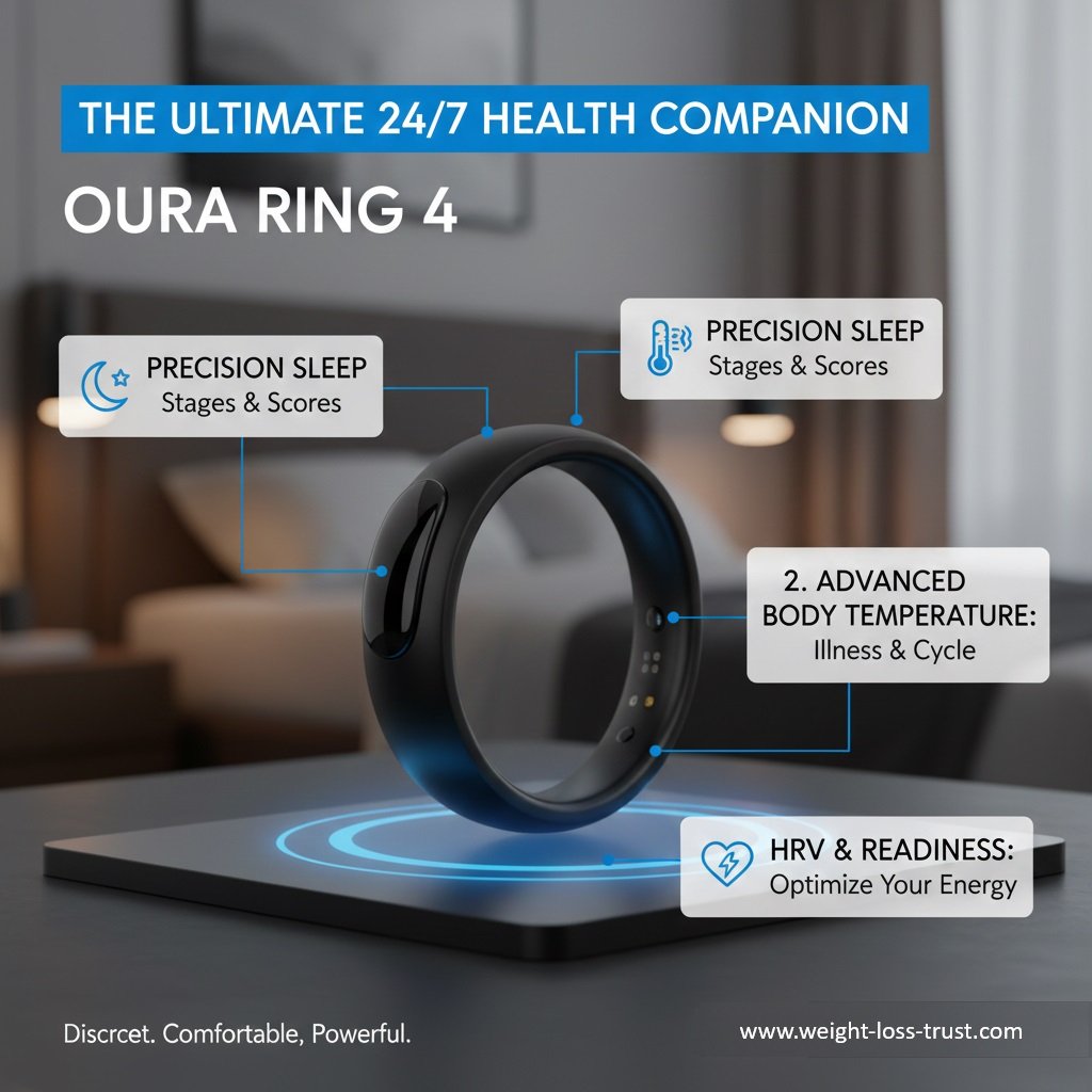 Oura Smart Ring 4 - Monitor sleep, readiness, activity, heart health, stress, metabolic health, and women’s health